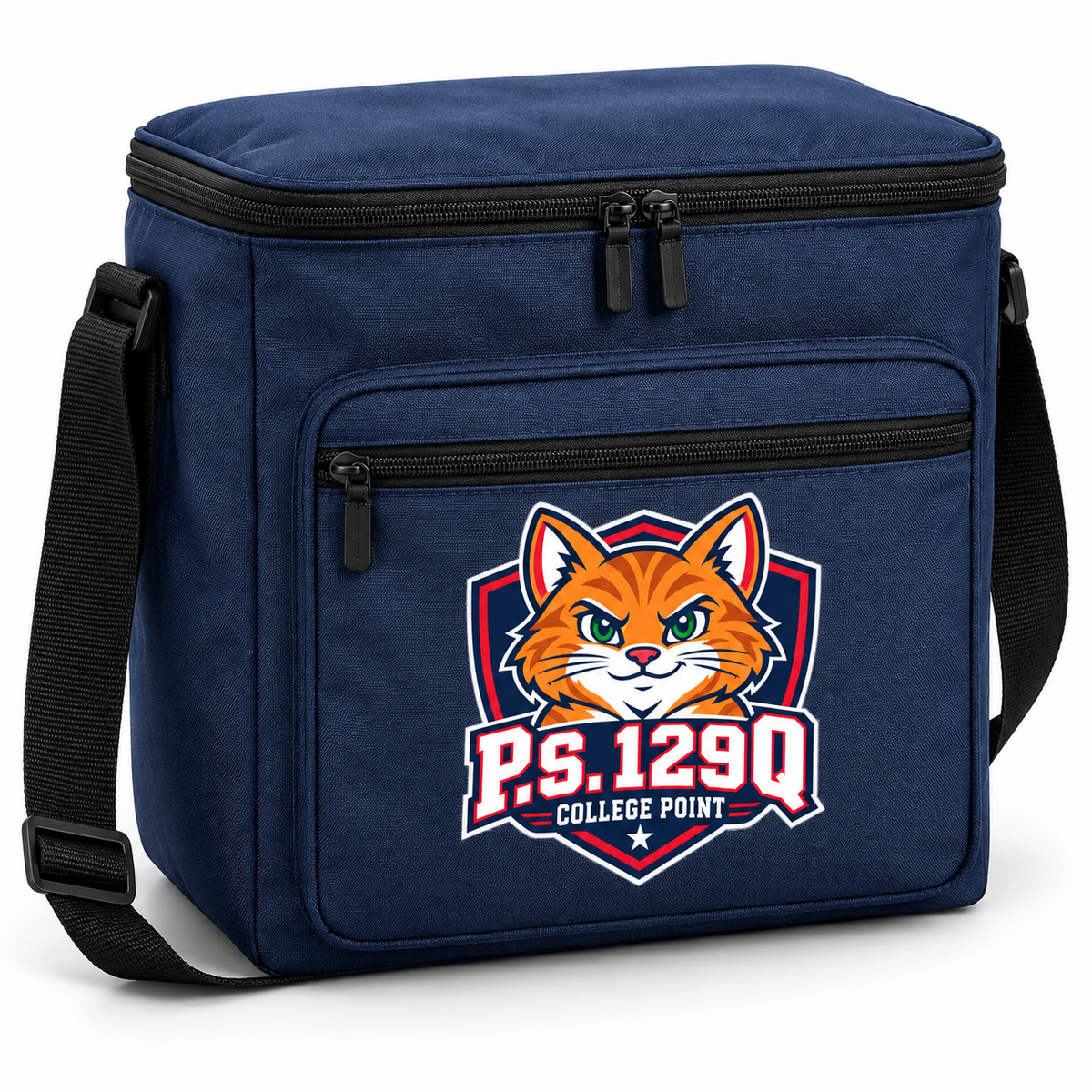 P.S. 129Q 12-Can Zippered Cooler Bag in Navy