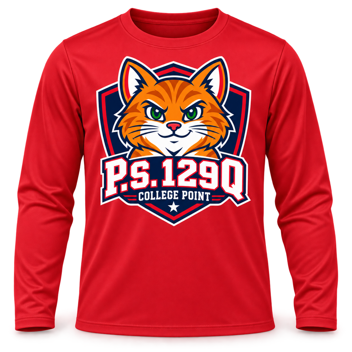 P.S. 129Q Youth Performance Long Sleeve in Sport Red