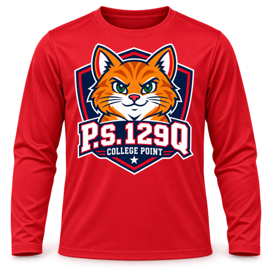 P.S. 129Q Youth Performance Long Sleeve in Sport Red