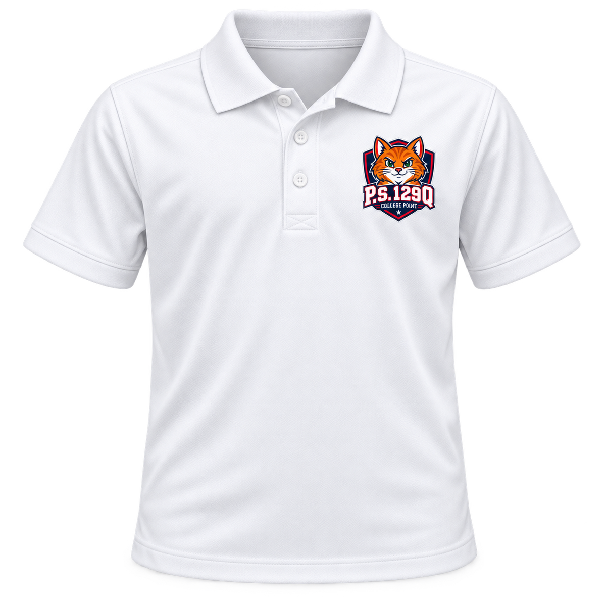 P.S. 129Q Youth Performance Polo in White