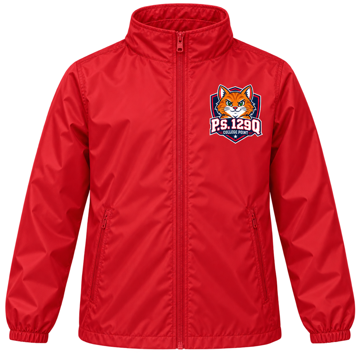P.S. 129Q Youth Lightweight Windbreaker in Sport Red