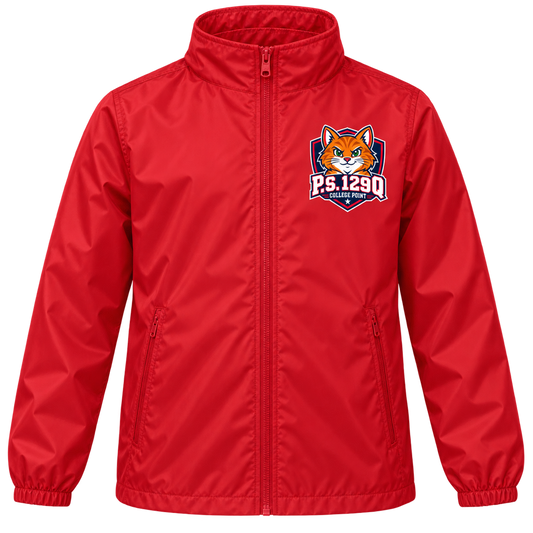 P.S. 129Q Youth Lightweight Windbreaker in Sport Red