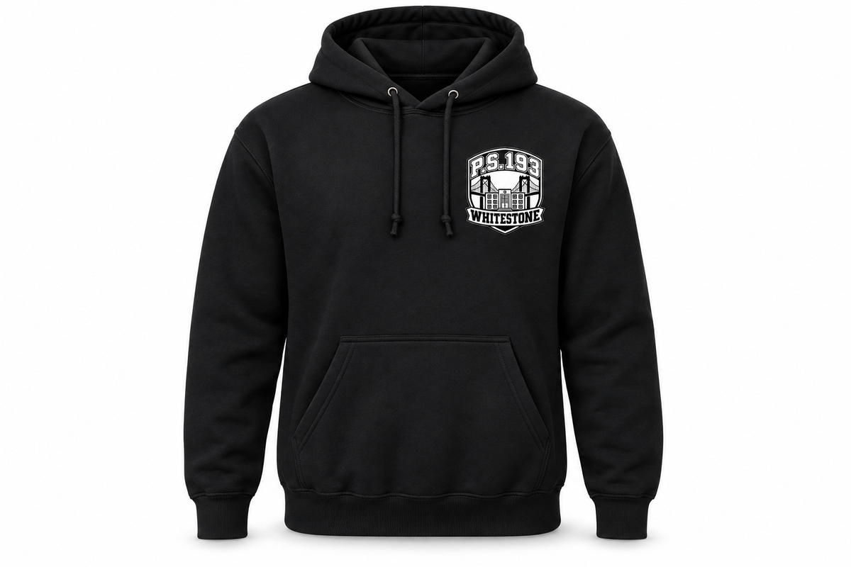P.S. 193 Adult Fleece Pullover Hoodie in Black