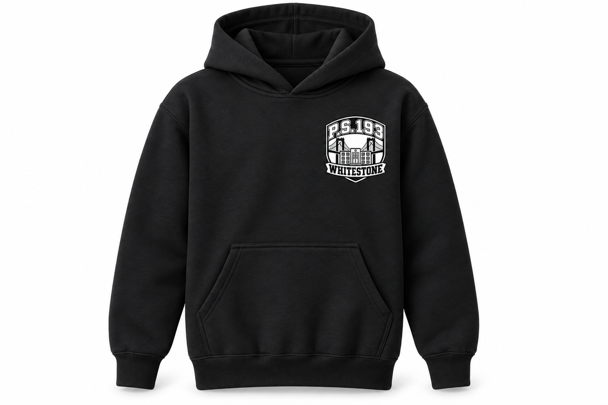 P.S. 193 Youth Fleece Pullover Hoodie in Black