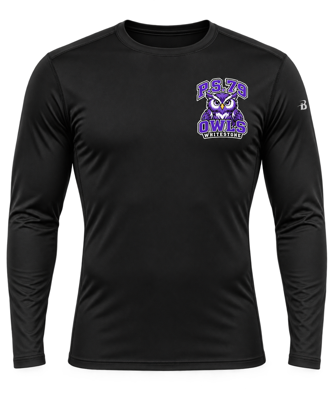 P.S. 79 Owls Adult Compression Long Sleeve in Black