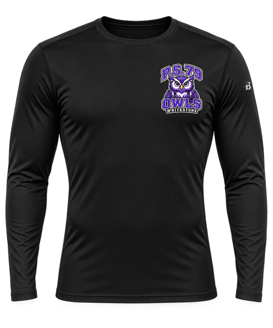 P.S. 79 Owls Adult Compression Long Sleeve in Black