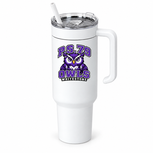 P.S. 79 Owls 40oz MakerTwist Handled Tumbler in White