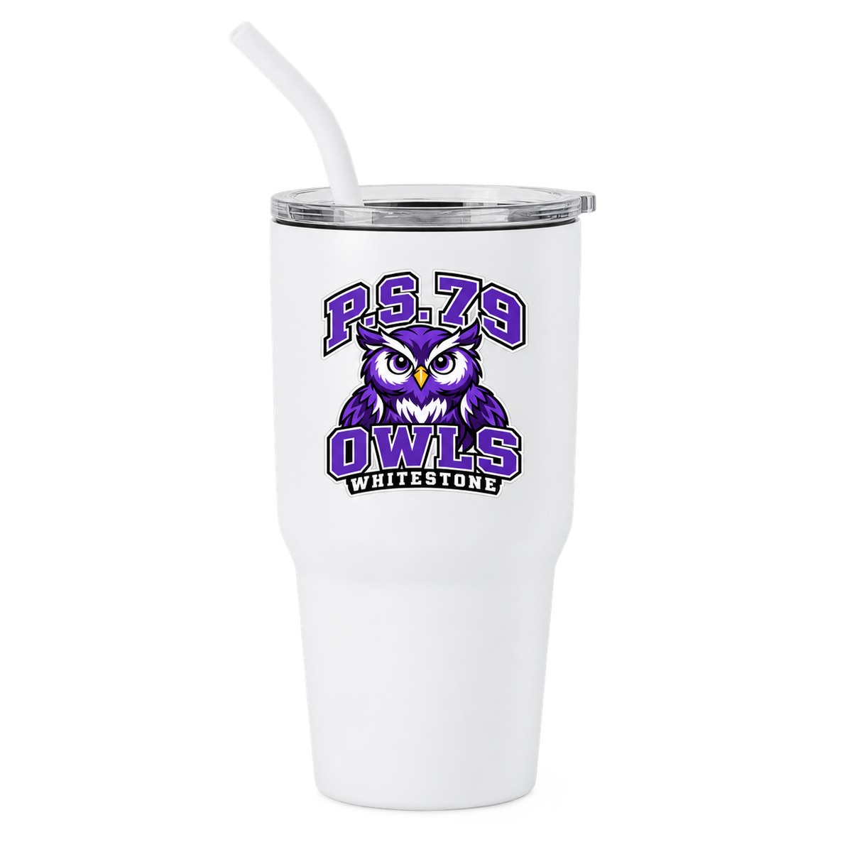 P.S. 79 Owls 30oz Travel Tumbler in White