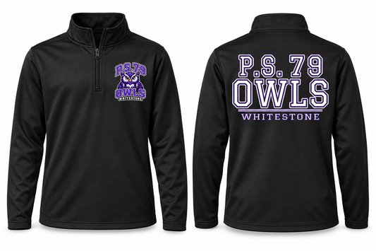 P.S. 79 Owls Youth Performance Quarter-Zip in Black