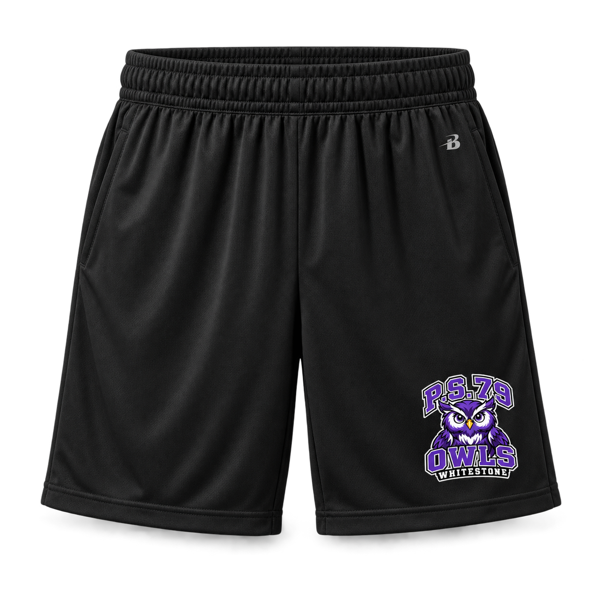 P.S. 79 Owls Youth Basketball Training Shorts in Black