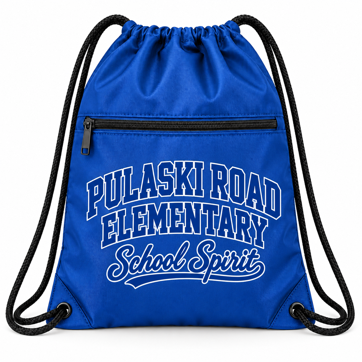 Pulaski Road Elementary School Spirit Zip-Pocket Cinch Bag