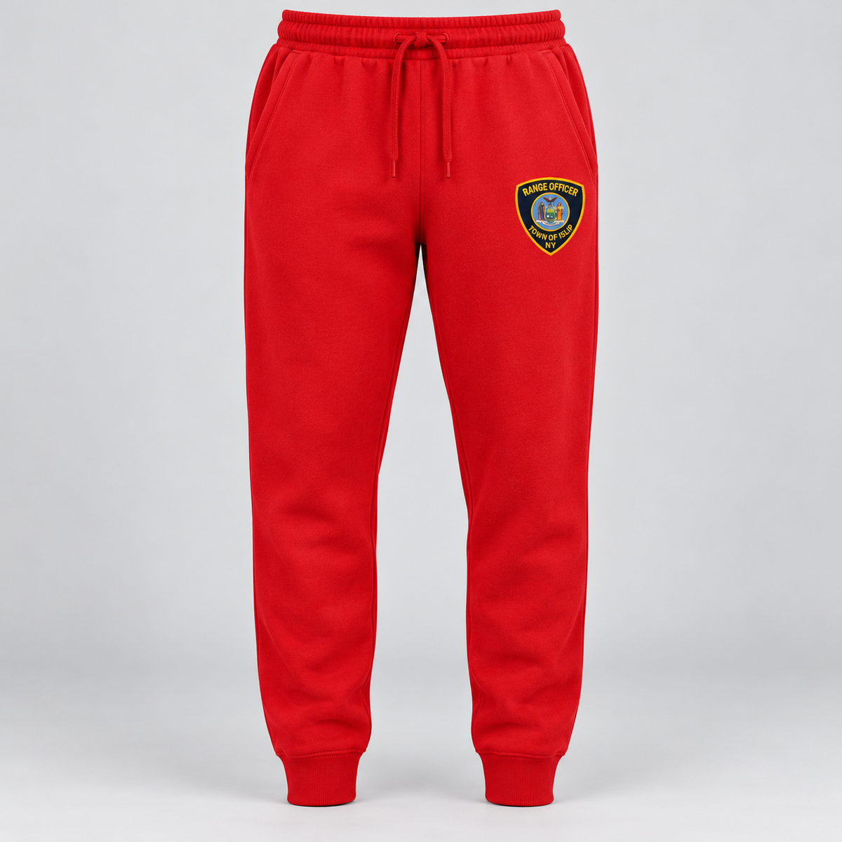 Town of Islip Range Officer Independent Trading Joggers - Red / full color shield