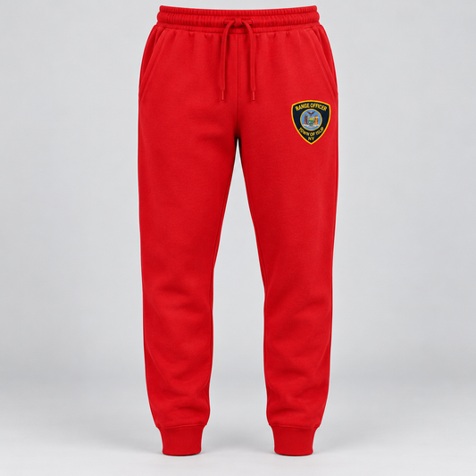 Town of Islip Range Officer Independent Trading Joggers - Red / full color shield