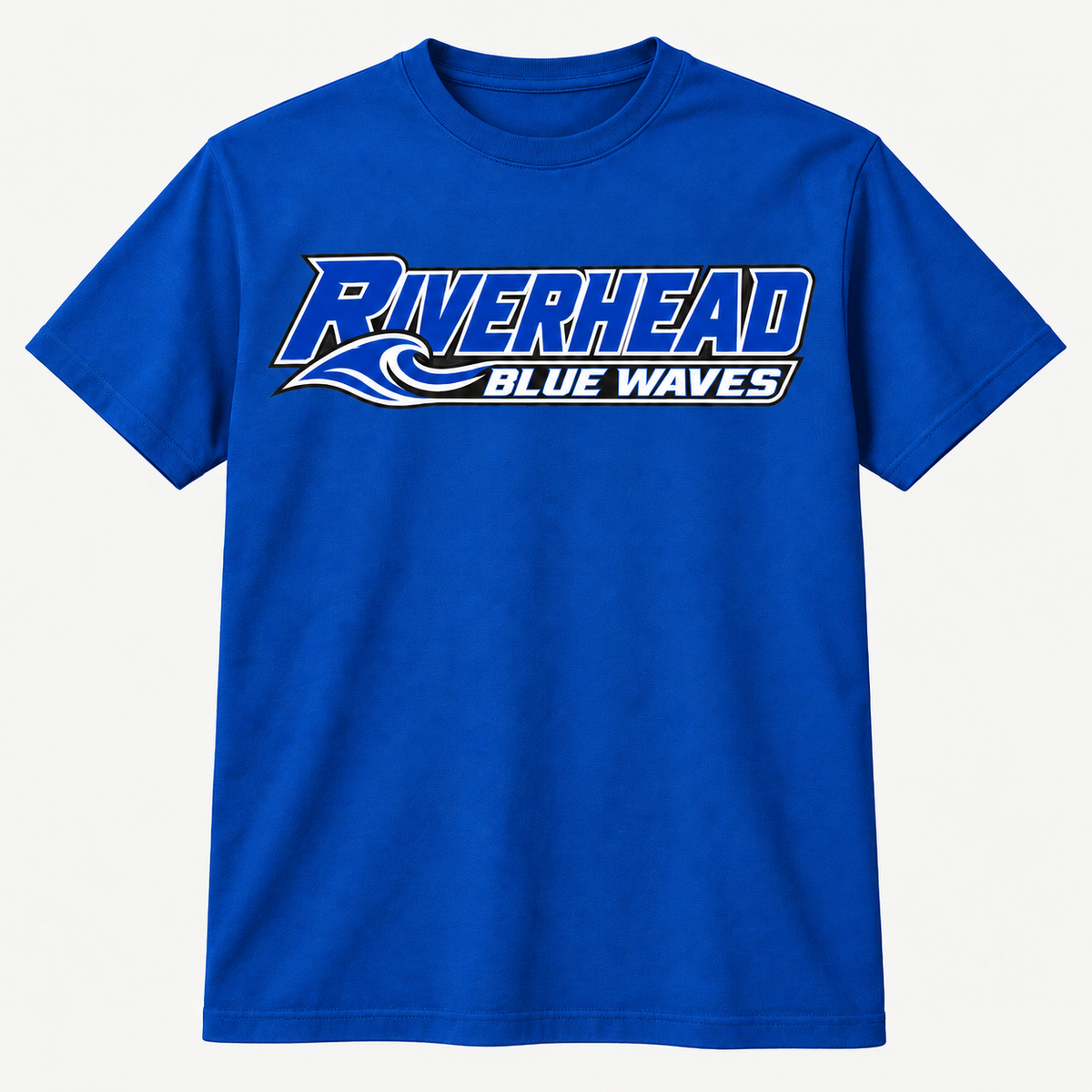Riverhead Blue Waves pro slant adult unisex T-shirt in Royal, front view