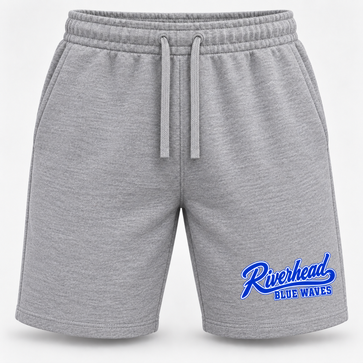 Riverhead Blue Waves baseball script short-Grey Heather