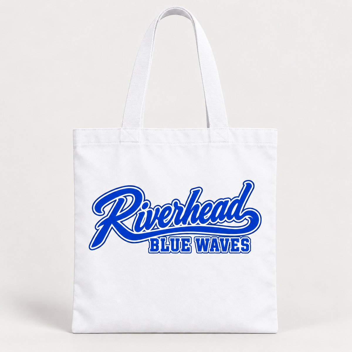White Riverhead baseball script tote