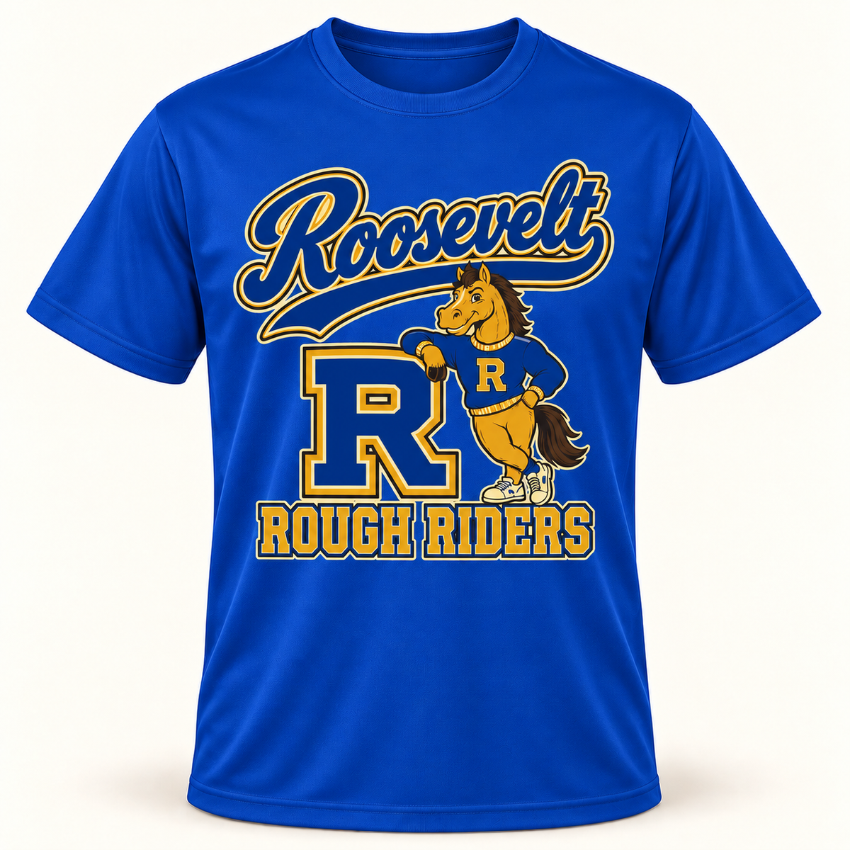 Roosevelt retro-riders performance in Royal Blue, digital product mockup