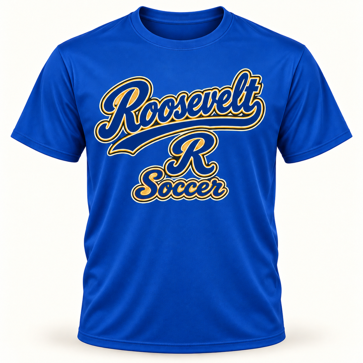 Roosevelt script-script performance in Royal Blue, digital product mockup