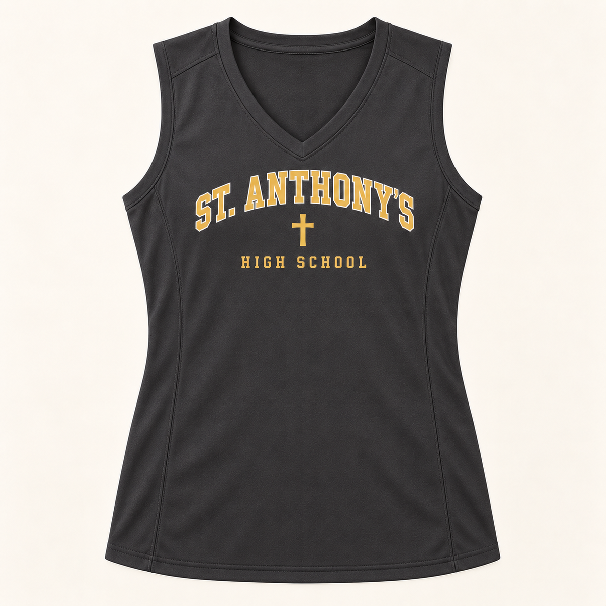 St. Anthony's High School Women's Sleeveless Performance V-Neck in Iron Gray