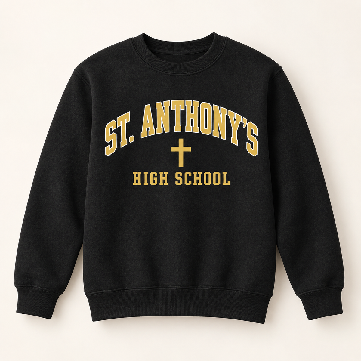 St. Anthony's High School Youth Collegiate Crewneck Sweatshirt in Black