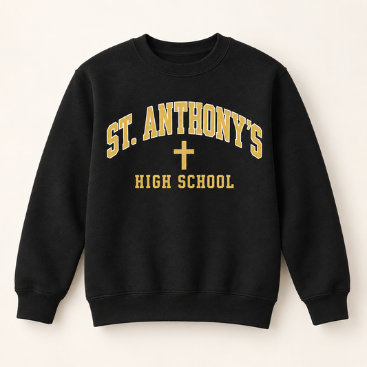 St. Anthony's High School Youth Collegiate Crewneck Sweatshirt in Black