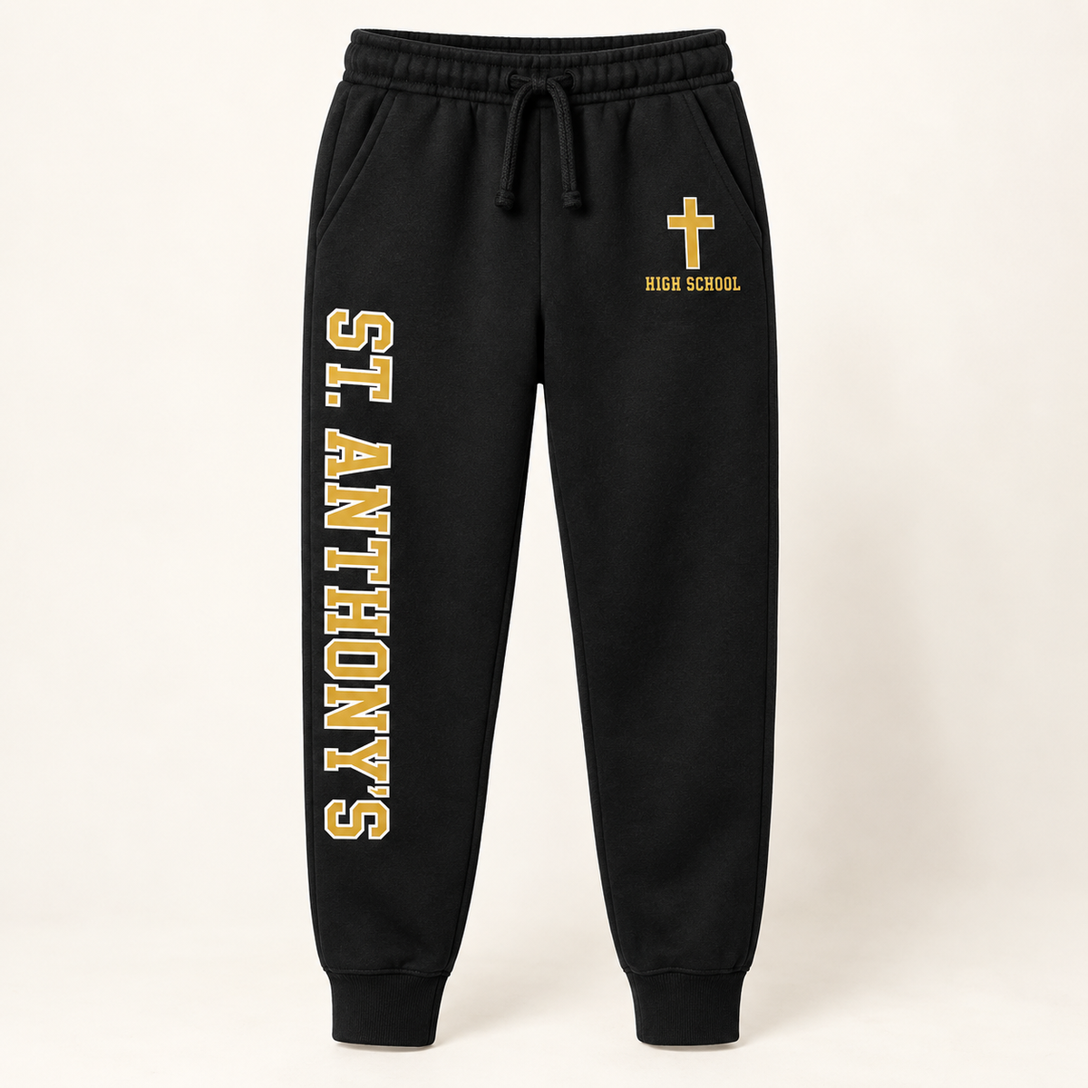 St. Anthony's High School Youth Collegiate Leg-Print Joggers in Black
