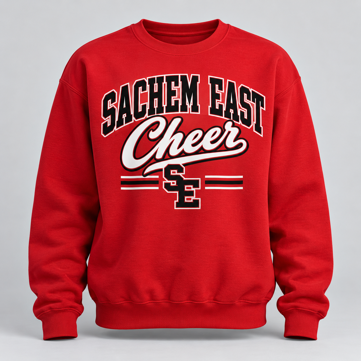 Sachem East Cheer Campus Script Crewneck Sweatshirt product mockup