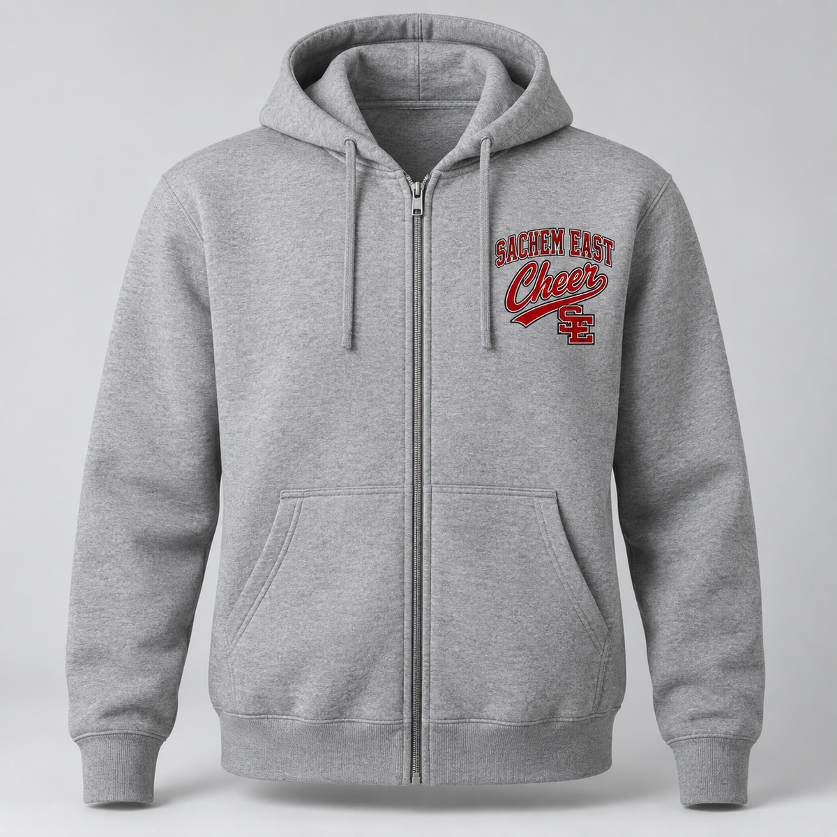 Sachem East Cheer Campus Script Full-Zip Hoodie product mockup