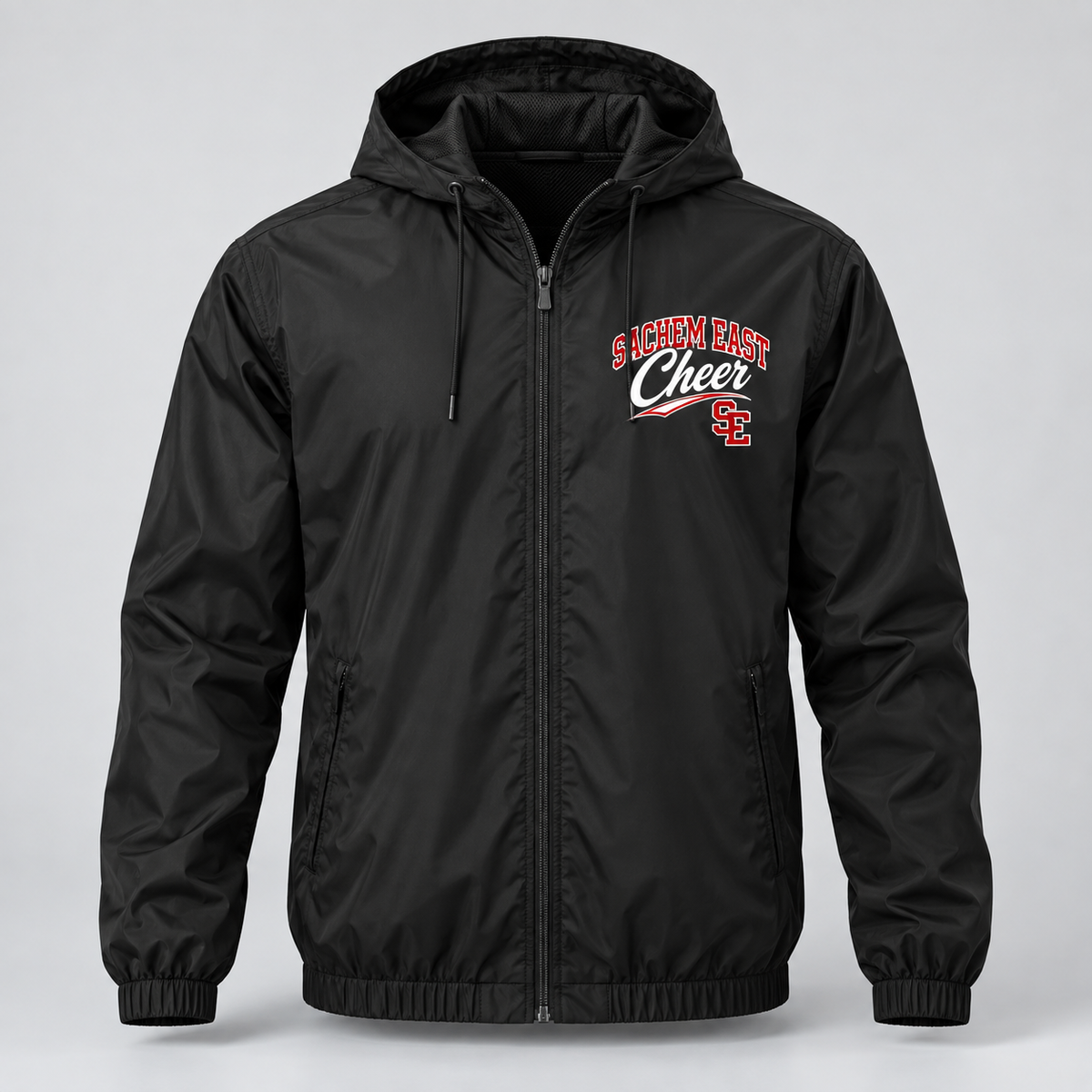 Sachem East Cheer Campus Script Full-Zip Windbreaker product mockup