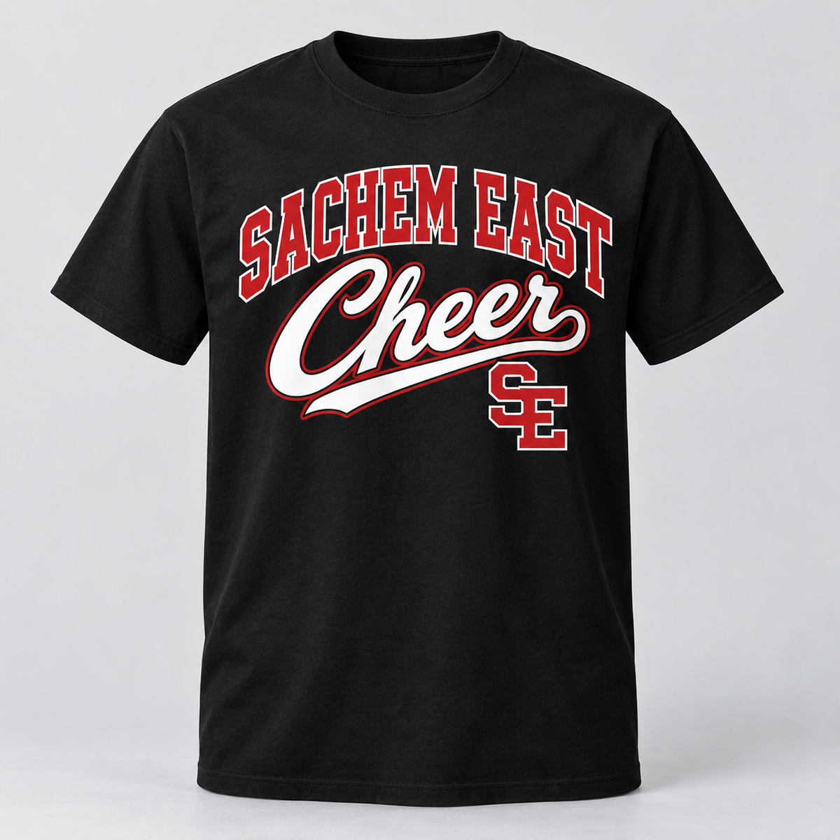 Sachem East Cheer Campus Script Unisex T-Shirt product mockup