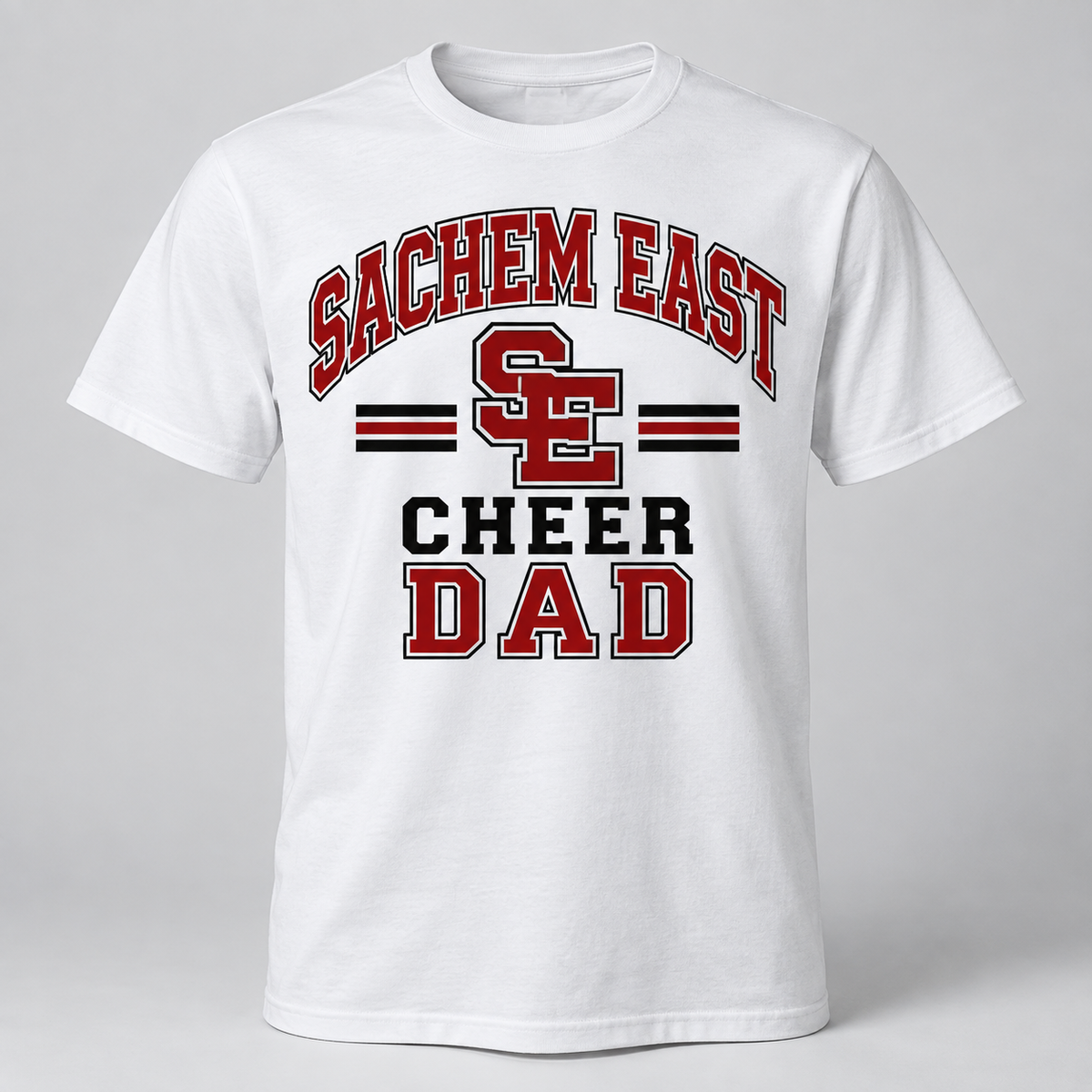 Sachem East Cheer Dad Varsity Arch T-Shirt product mockup