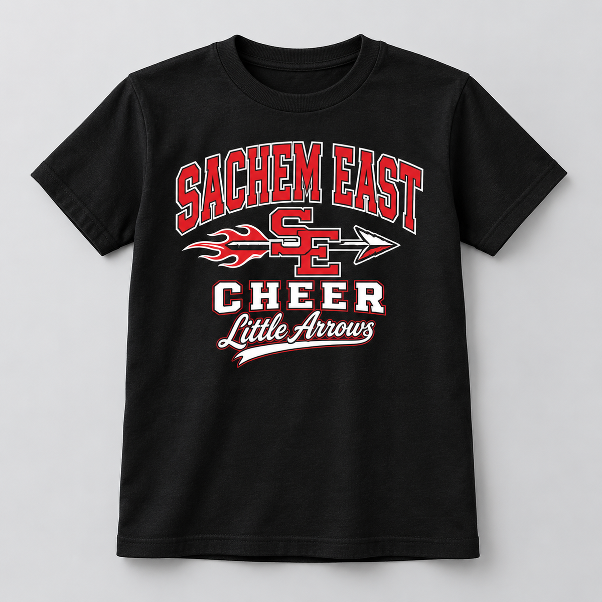 Sachem East Cheer Little Arrows Youth T-Shirt product mockup