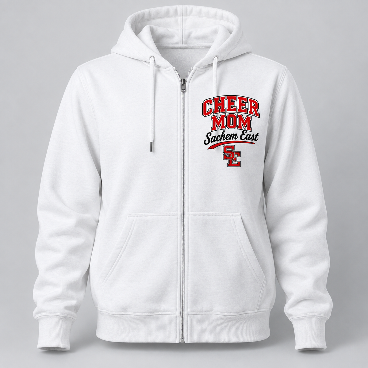 Sachem East Cheer Mom Championship Full-Zip Hoodie product mockup