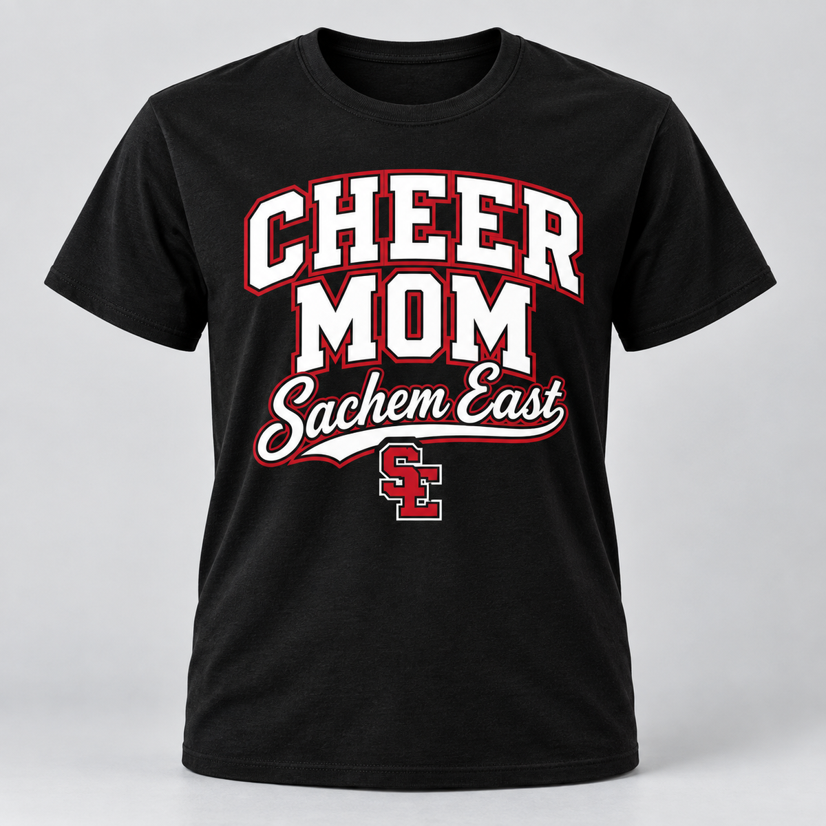 Sachem East Cheer Mom Championship T-Shirt product mockup
