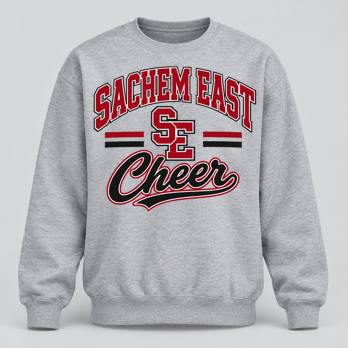Sachem East Cheer Retro Athletic Crewneck Sweatshirt product mockup
