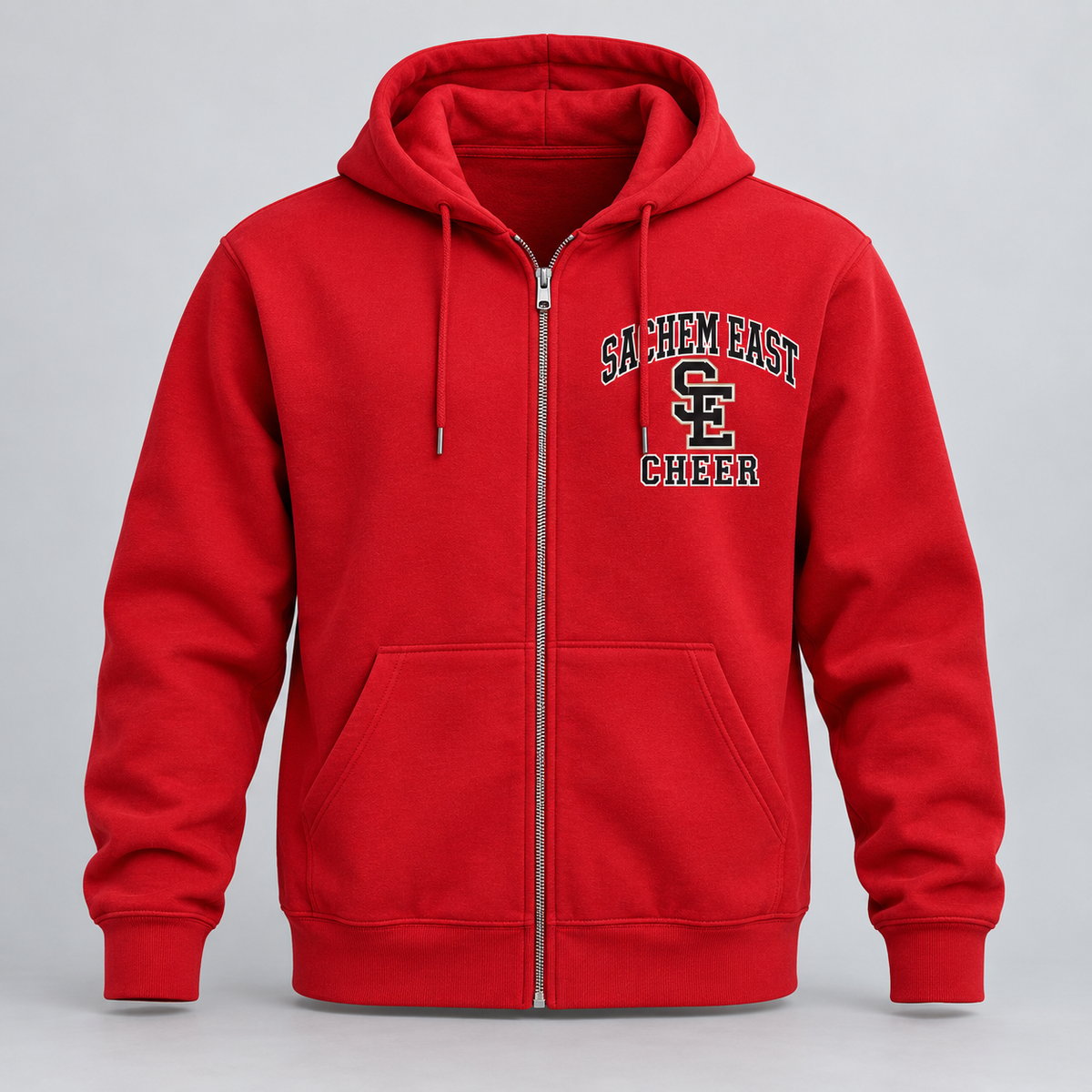 Sachem East Cheer Retro Athletic Full-Zip Hoodie product mockup
