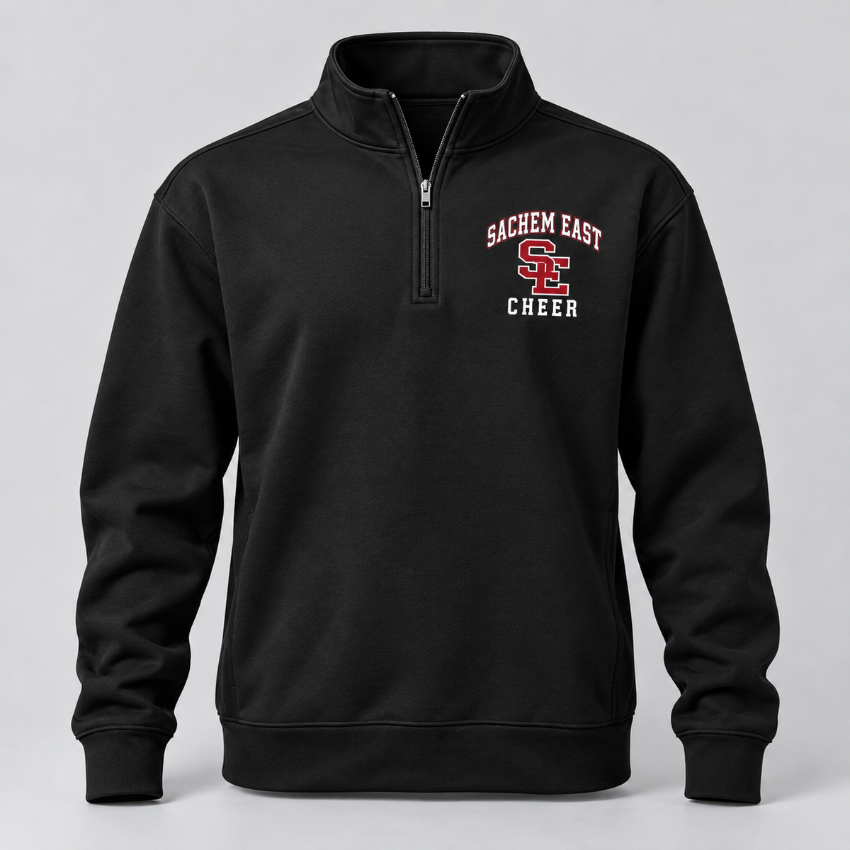 Sachem East Cheer Retro Athletic Quarter-Zip Pullover product mockup