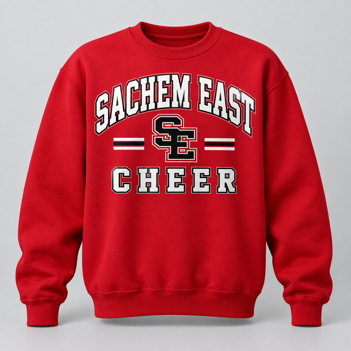 Sachem East Cheer Stadium Block Crewneck Sweatshirt product mockup