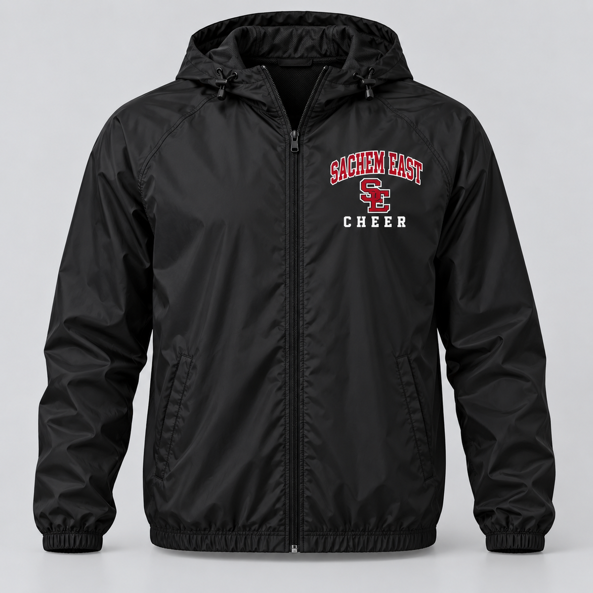 Sachem East Cheer Varsity Arch Full-Zip Windbreaker product mockup