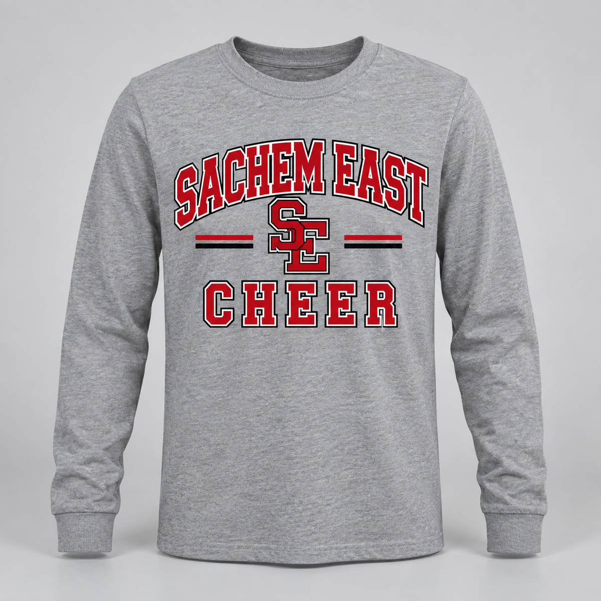Sachem East Cheer Youth Varsity Youth Long-Sleeve T-Shirt product mockup