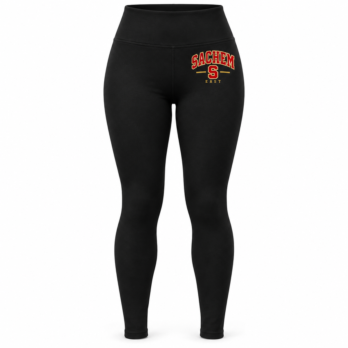 Sachem East Heritage S Leggings in Black with collegiate lettering