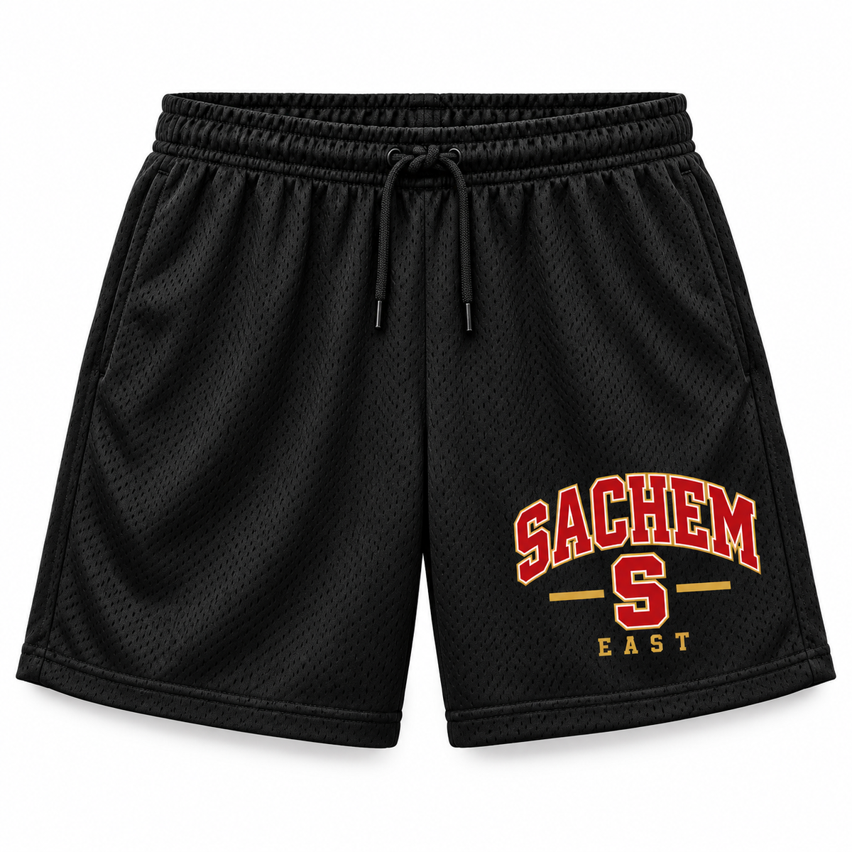 Sachem East Heritage S Athletic Shorts in Black with collegiate lettering