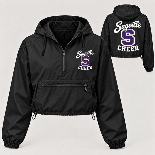 Sayville cheer corrected in official purple and muted gold