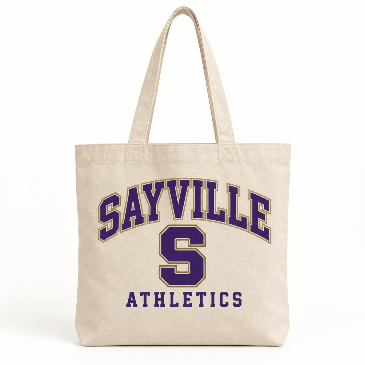 Sayville Varsity S Everyday Tote in Natural; General Spirit artwork