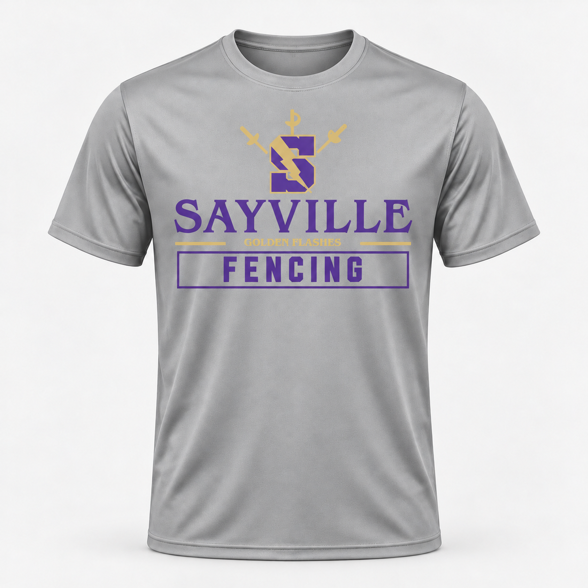 Gray Sayville Fencing Performance T-Shirt