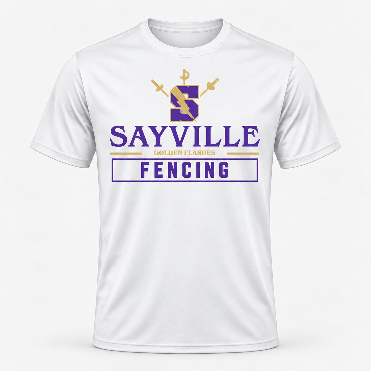 White Sayville Fencing Performance T-Shirt