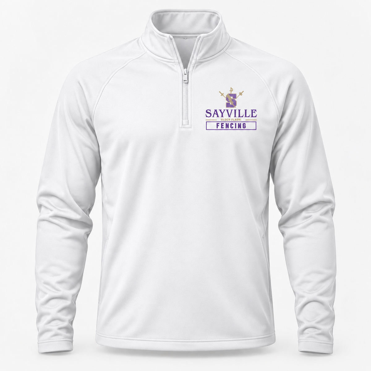 White Sayville Fencing Quarter-Zip Pullover