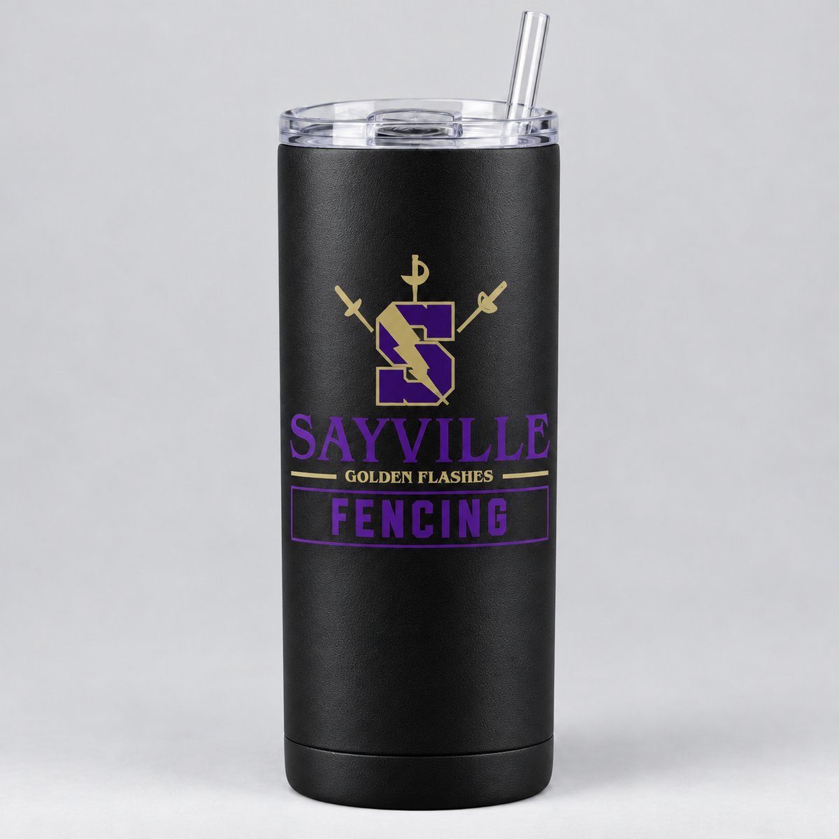 Black Sayville Fencing 20 oz Skinny Tumbler