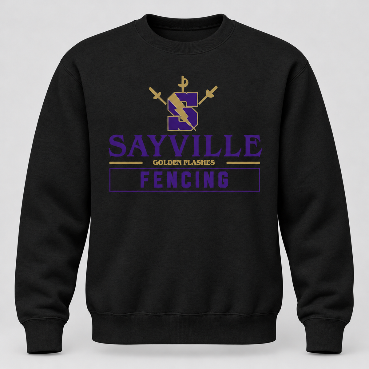 Black Sayville Fencing Crewneck Sweatshirt