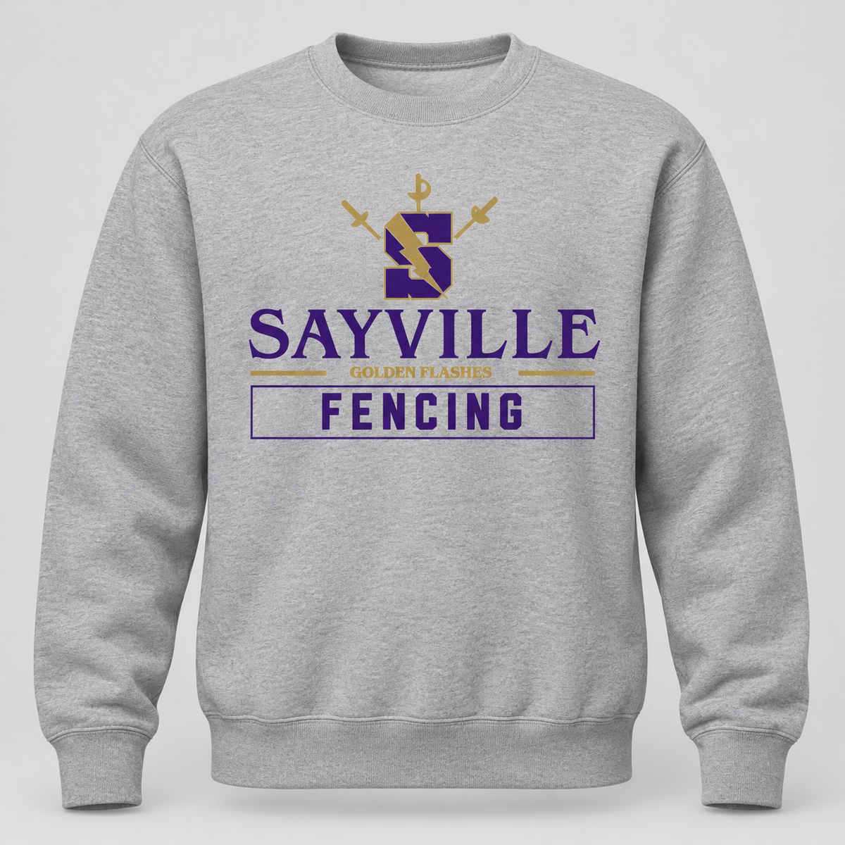 Heather Gray Sayville Fencing Crewneck Sweatshirt